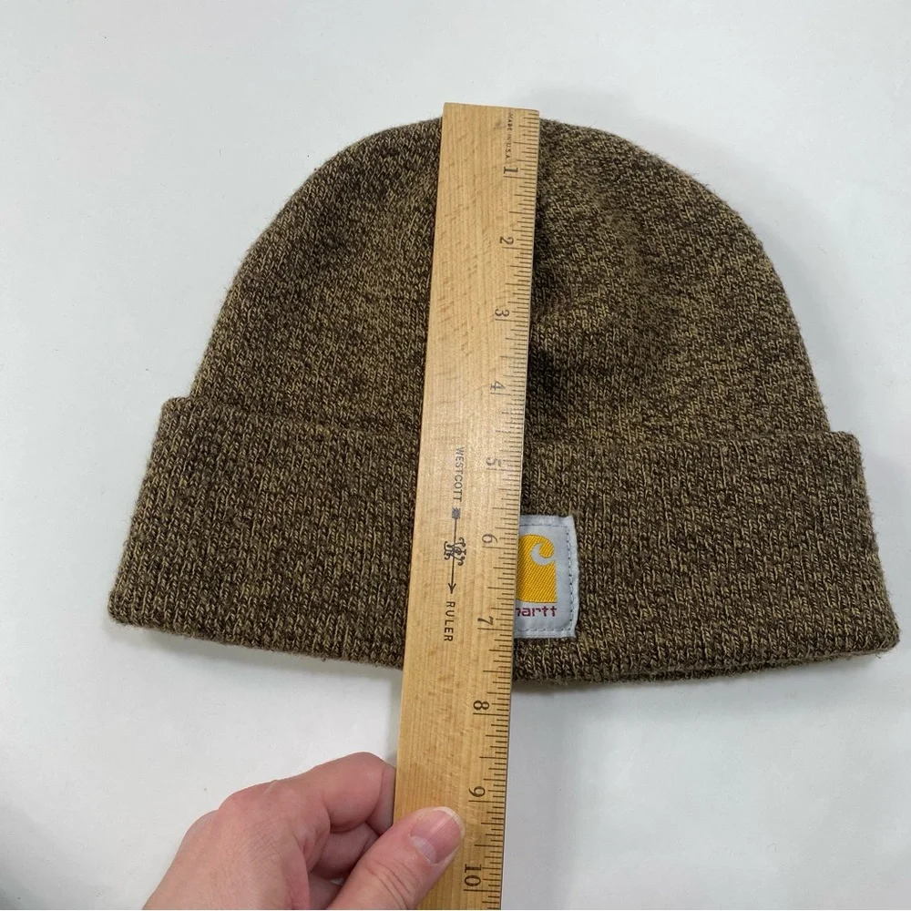 Carhartt Brown Tan Knit Foldover Cuff Style Beanie Hat - Unisex